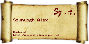 Szunyogh Alex névjegykártya