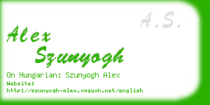alex szunyogh business card